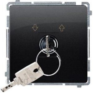 Kontakt-Simon Łącznik Chwilowy Żaluzjowy Z Kluczem 3 Pozycyjny I-0-Ii Czarny Mat Basic BMPZK0149