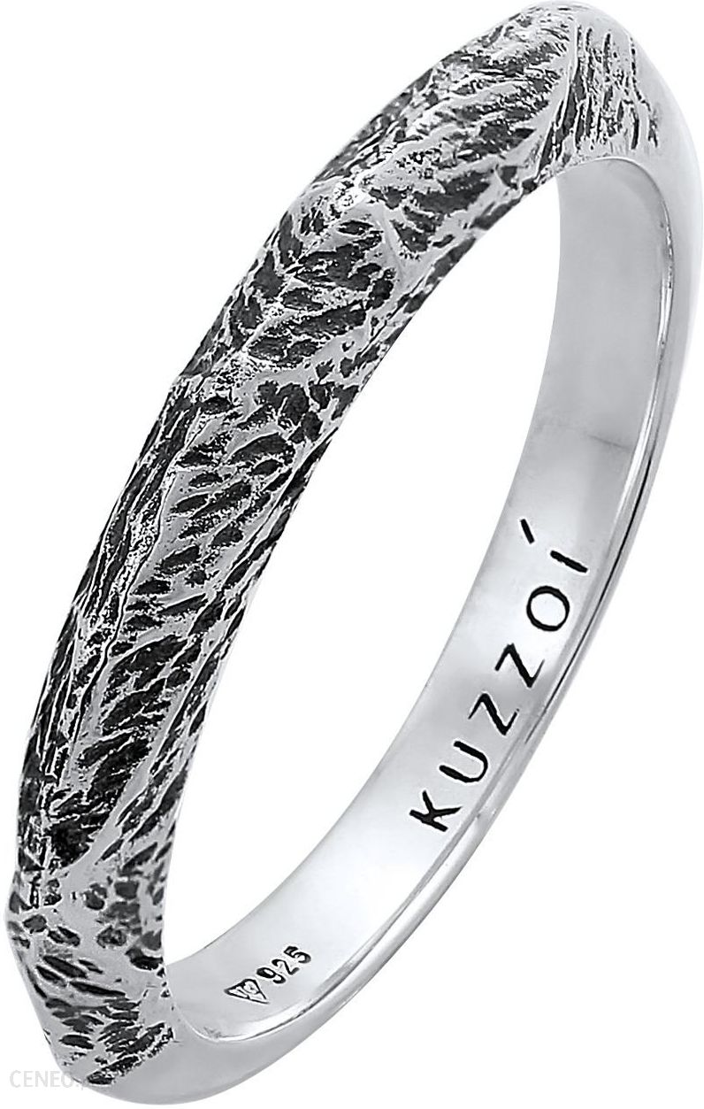 Kuzzoi Pierścień Męski Pierścionek Obrączka Wąska Used Look Solid Trend W Srebrze 925 Sterling Silver 66